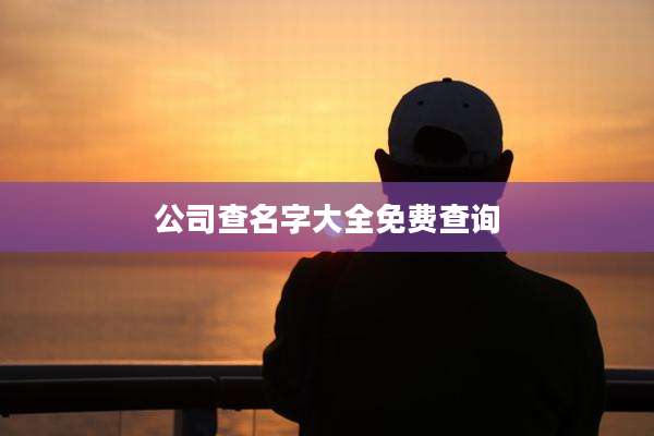 公司查名字大全免费查询