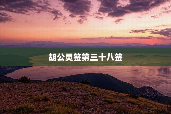胡公灵签第三十八签