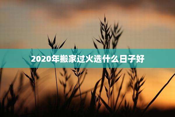 2020年搬家过火选什么日子好