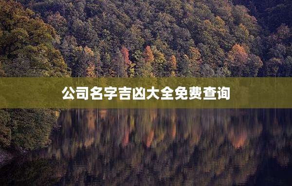 公司名字吉凶大全免费查询