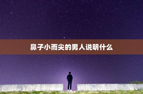 鼻子小而尖的男人说明什么