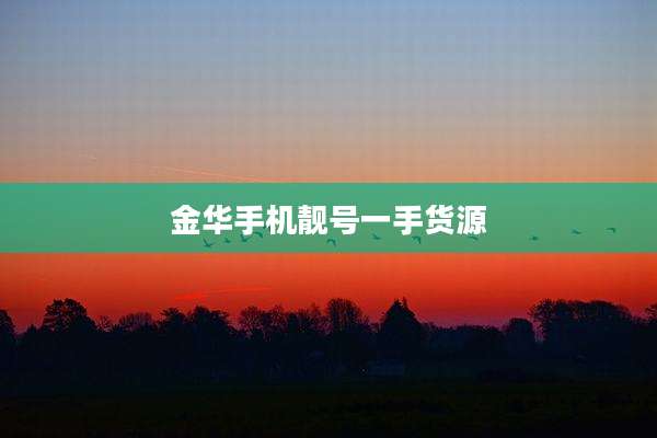 金华手机靓号一手货源