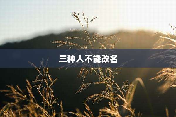 三种人不能改名