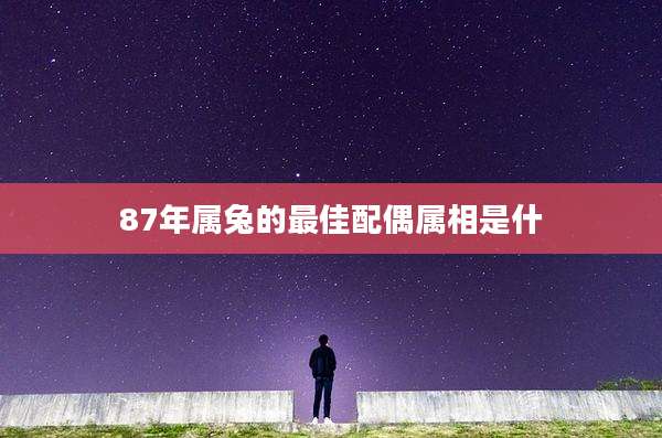 87年属兔的最佳配偶属相是什