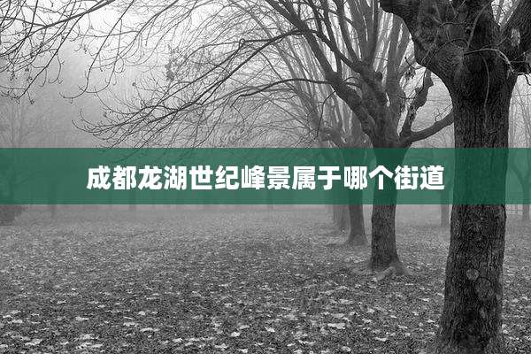 成都龙湖世纪峰景属于哪个街道