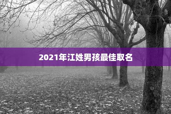 2021年江姓男孩最佳取名