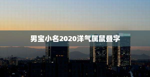 男宝小名2020洋气属鼠叠字