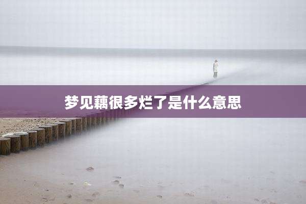 梦见藕很多烂了是什么意思