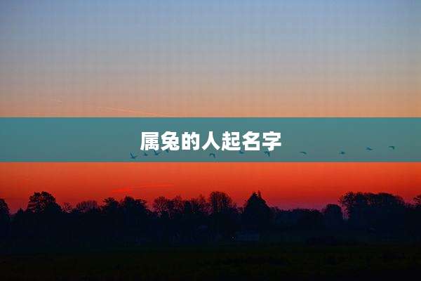 属兔的人起名字