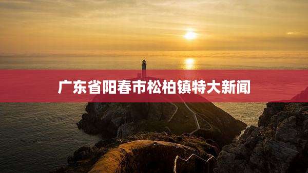 广东省阳春市松柏镇特大新闻