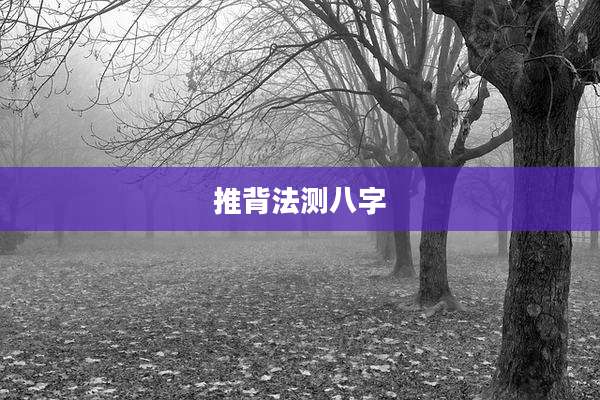 推背法测八字