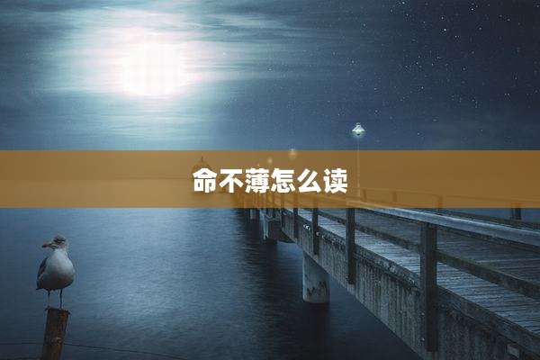 命不薄怎么读
