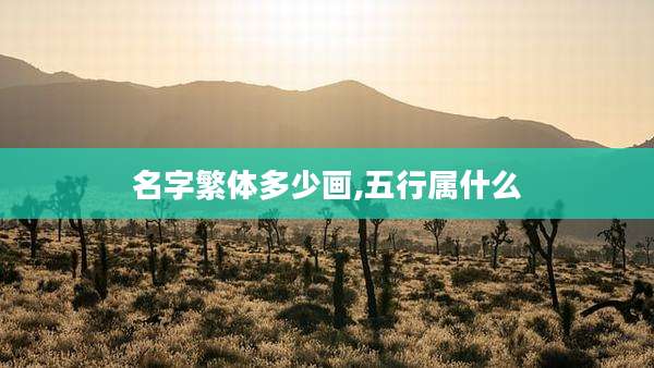 名字繁体多少画,五行属什么