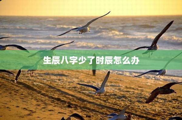 生辰八字少了时辰怎么办