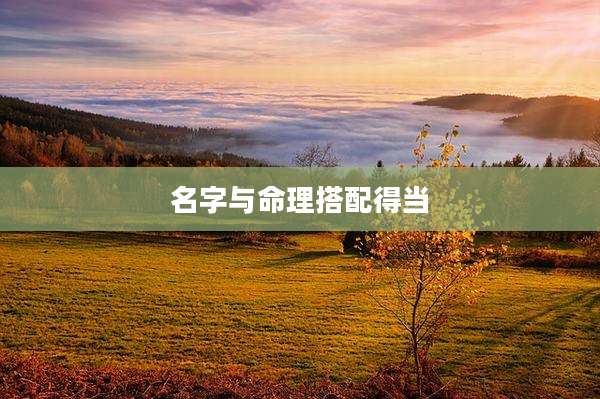 名字与命理搭配得当
