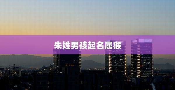 朱姓男孩起名属猴