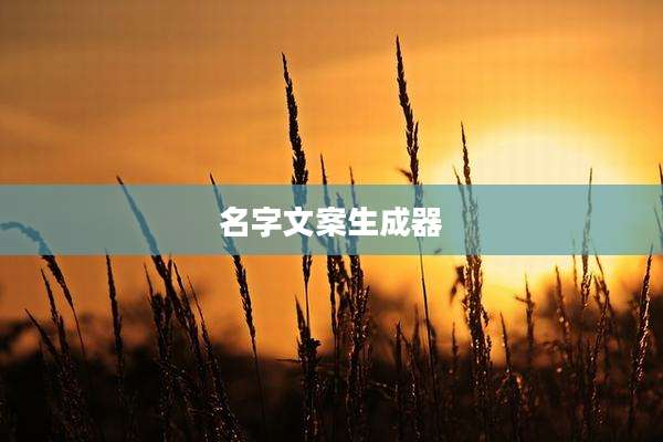 名字文案生成器