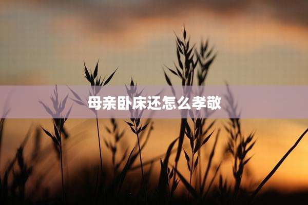 母亲卧床还怎么孝敬