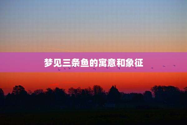 梦见三条鱼的寓意和象征