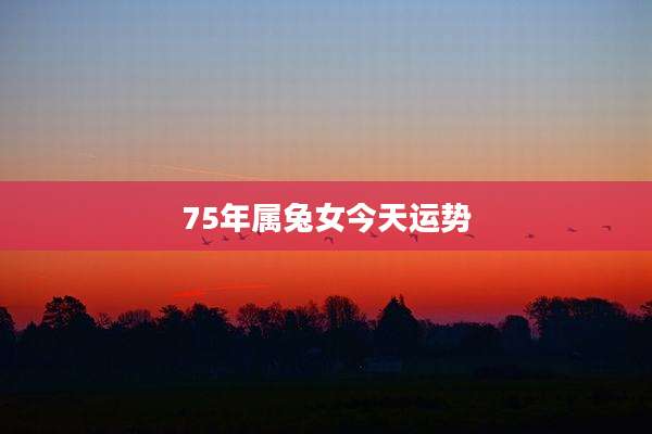 75年属兔女今天运势
