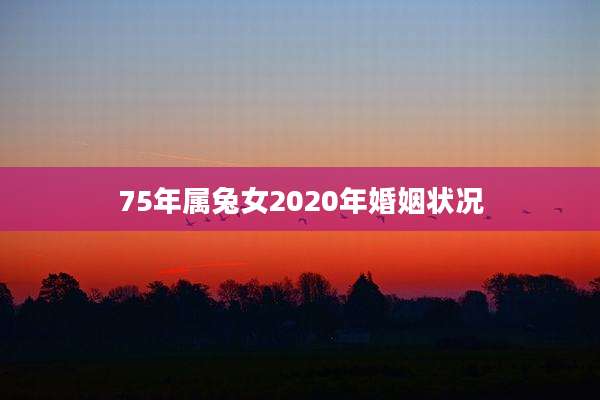75年属兔女2020年婚姻状况