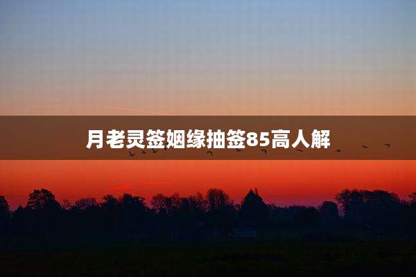 月老灵签姻缘抽签85高人解