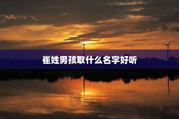 崔姓男孩取什么名字好听