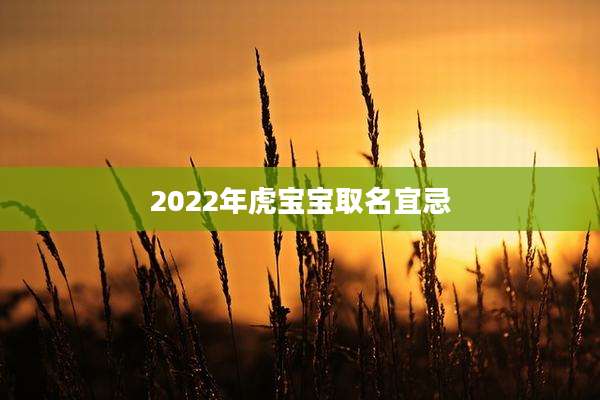2022年虎宝宝取名宜忌