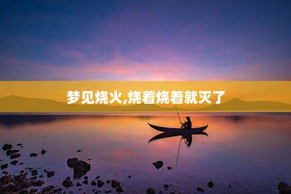 梦见烧火,烧着烧着就灭了