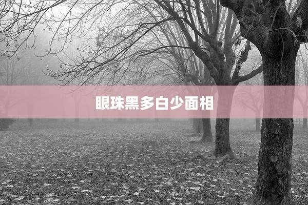 眼珠黑多白少面相