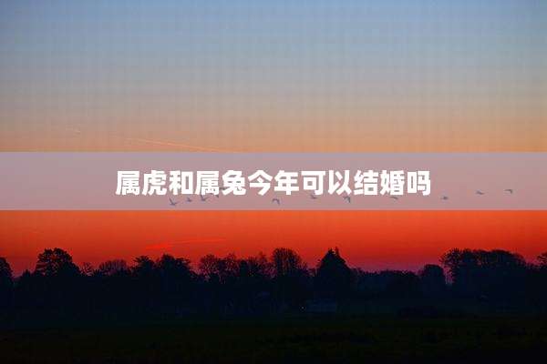 属虎和属兔今年可以结婚吗