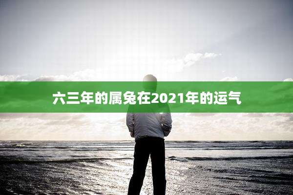 六三年的属兔在2021年的运气