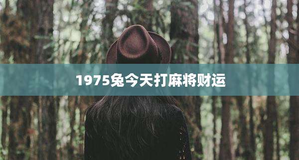 1975兔今天打麻将财运