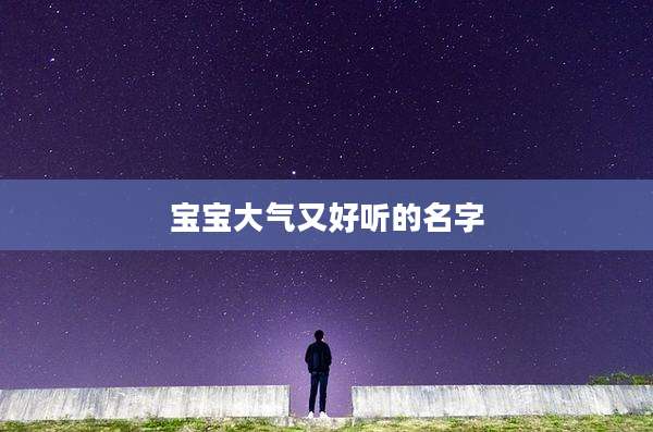 宝宝大气又好听的名字