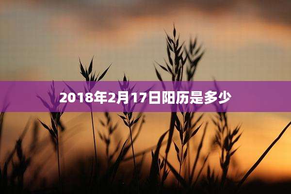 2018年2月17日阳历是多少