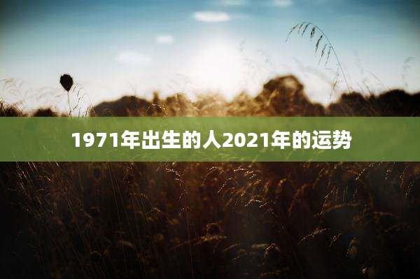1971年出生的人2021年的运势