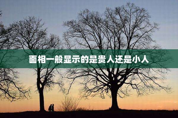 面相一般显示的是贵人还是小人