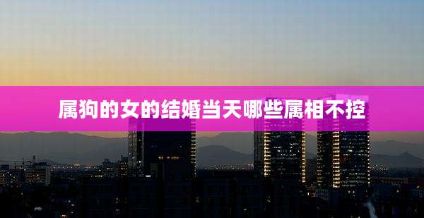属狗的女的结婚当天哪些属相不控