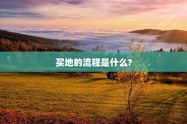 买地的流程是什么?