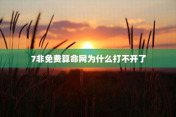7非免费算命网为什么打不开了