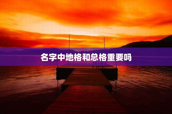 名字中地格和总格重要吗