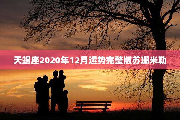 天蝎座2020年12月运势完整版苏珊米勒