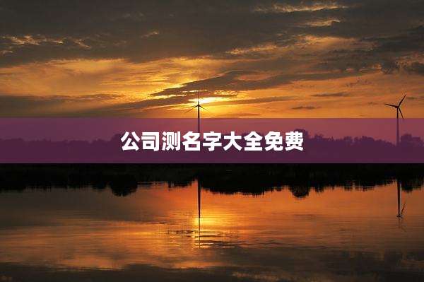公司测名字大全免费