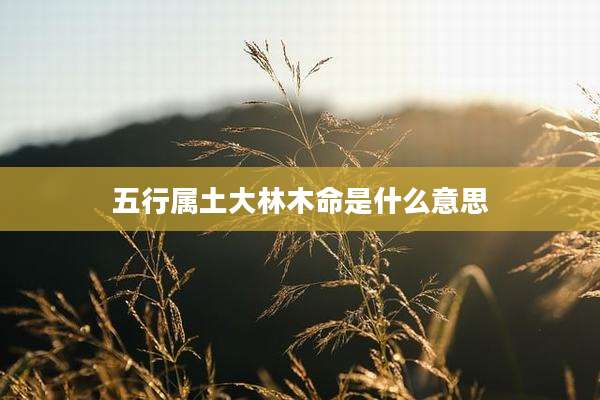 五行属土大林木命是什么意思