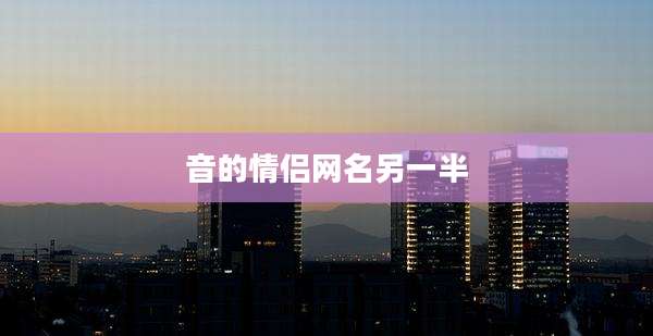 音的情侣网名另一半
