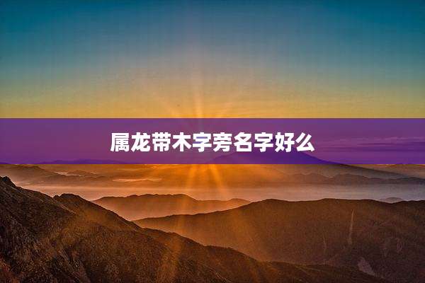 属龙带木字旁名字好么