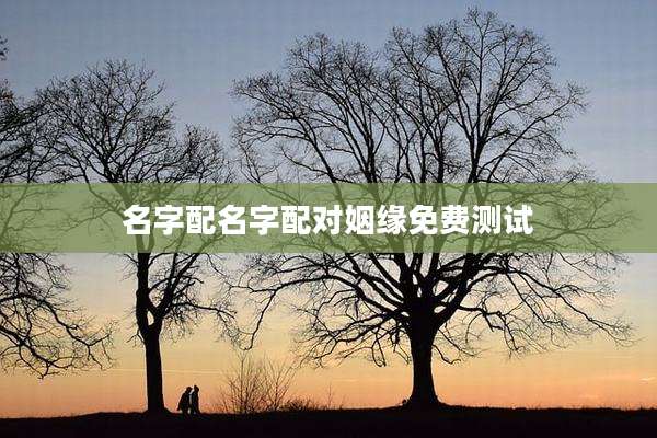 名字配名字配对姻缘免费测试