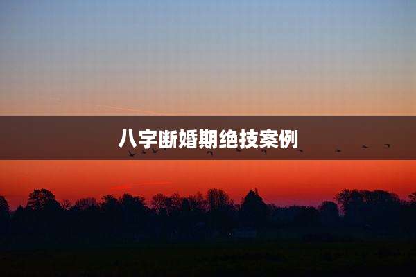 八字断婚期绝技案例