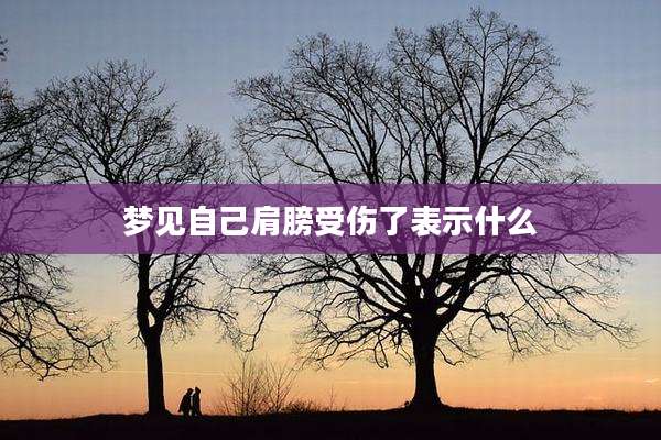 梦见自己肩膀受伤了表示什么