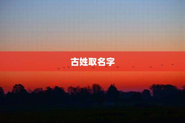 古姓取名字